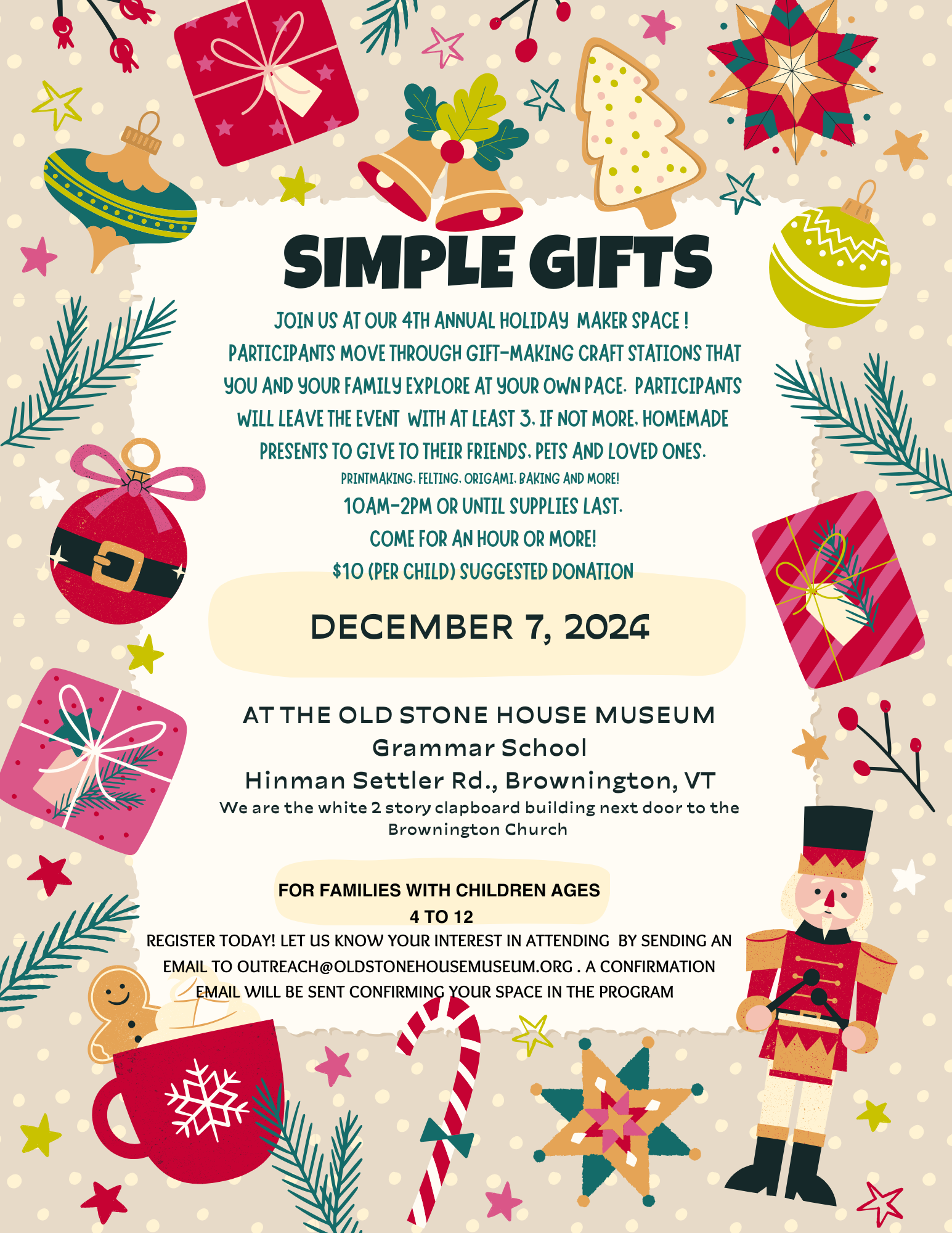 2024 Simple Gifts Event Flyer